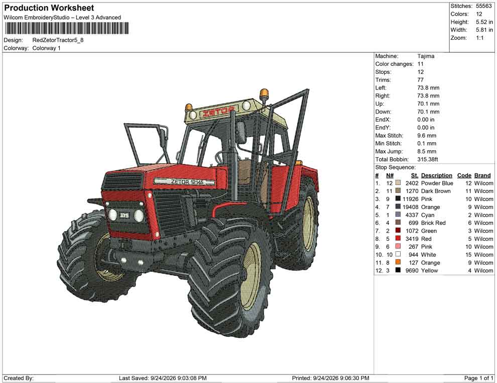Red Zetor Tractor