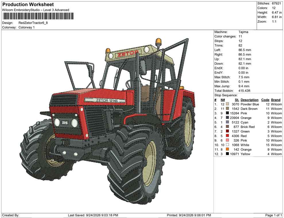 Red Zetor Tractor