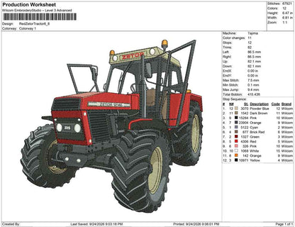 Red Zetor Tractor
