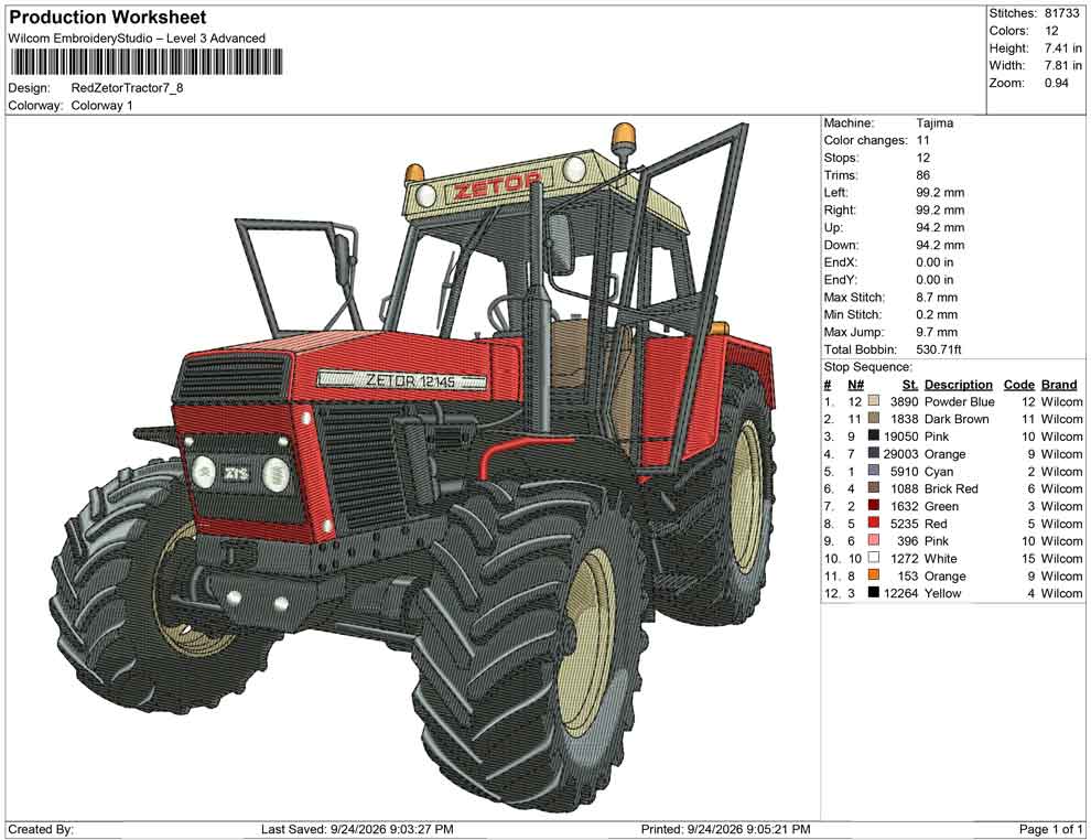 Red Zetor Tractor