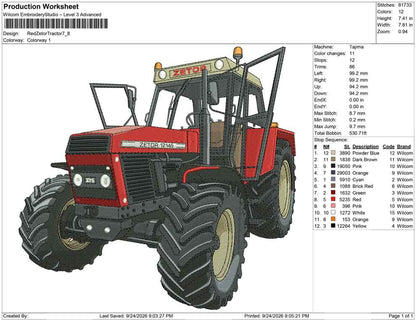 Red Zetor Tractor
