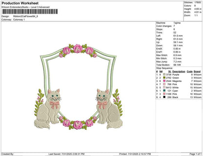 Ribbon 2 Cat Flower B