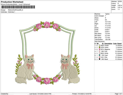 Ribbon 2 Cat Flower B
