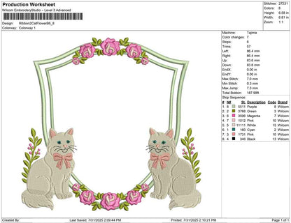 Ribbon 2 Cat Flower B