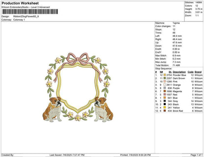 Ribbon 2 Dog Flower B