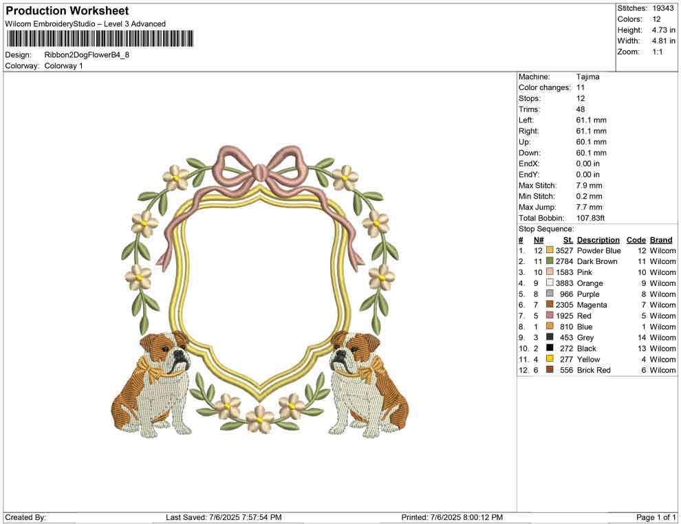 Ribbon 2 Dog Flower B