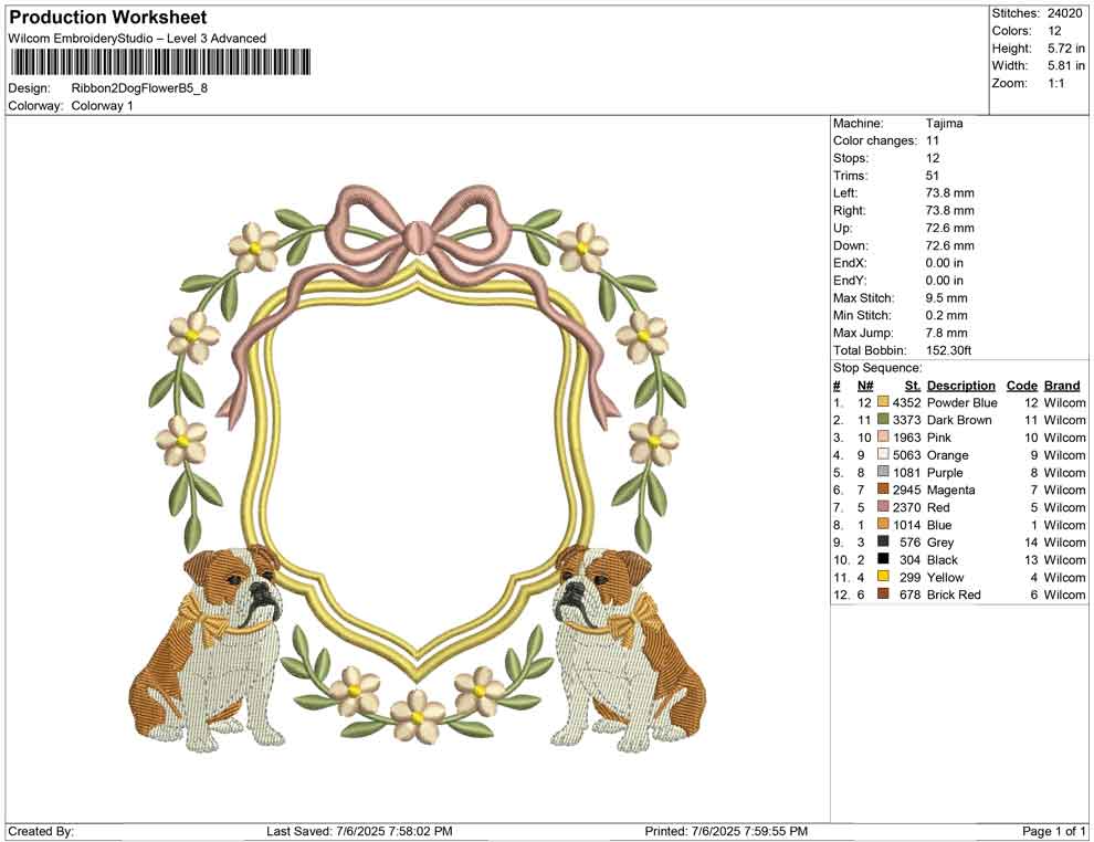 Ribbon 2 Dog Flower B