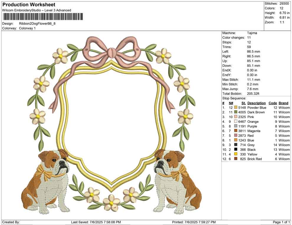 Ribbon 2 Dog Flower B