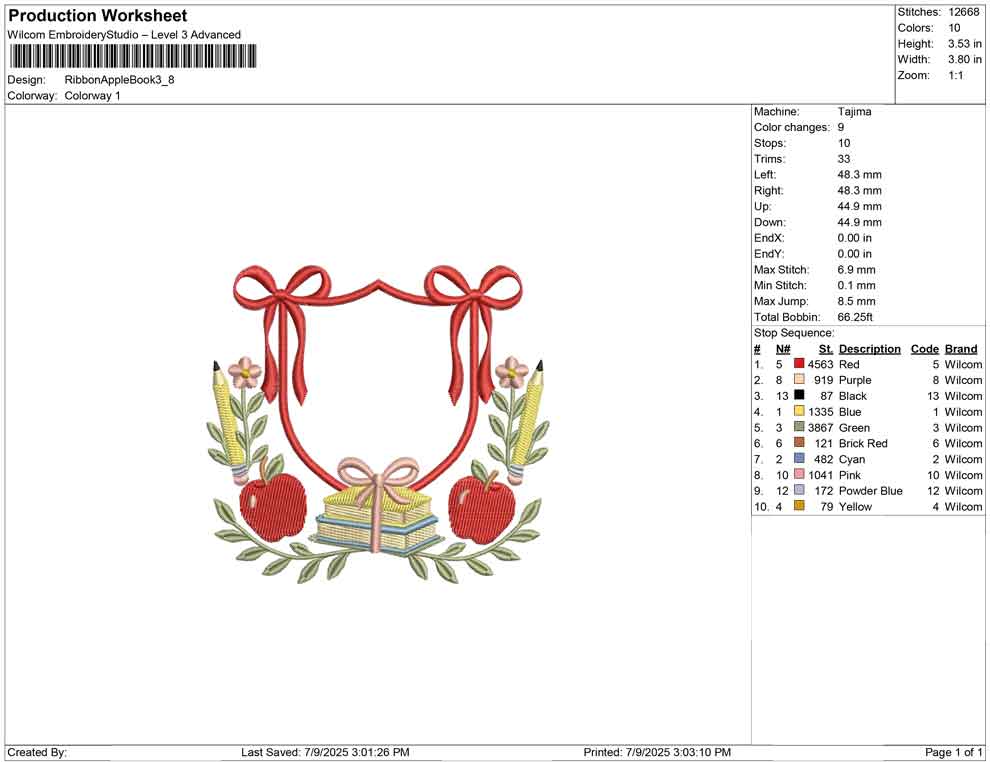 Ribbon Apple Book