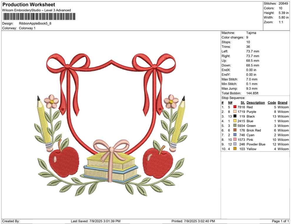 Ribbon Apple Book