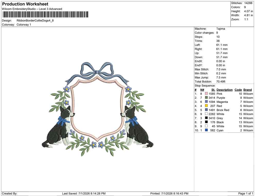 Ribbon Border Collie Dogs