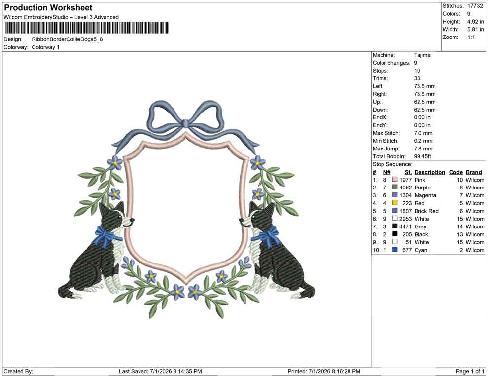 Ribbon Border Collie Dogs