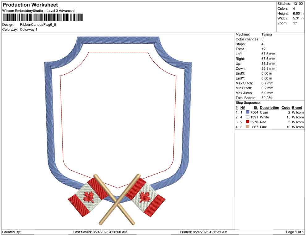 Ribbon Canada Flag