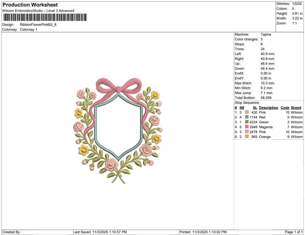 Ribbon Flower Pink B