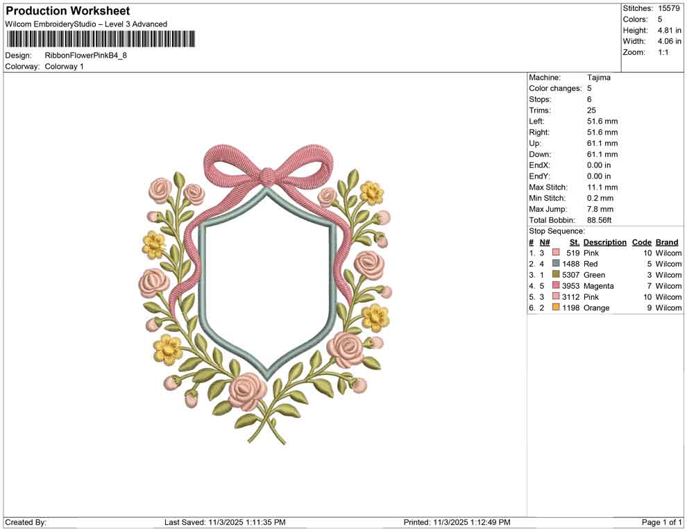 Ribbon Flower Pink B