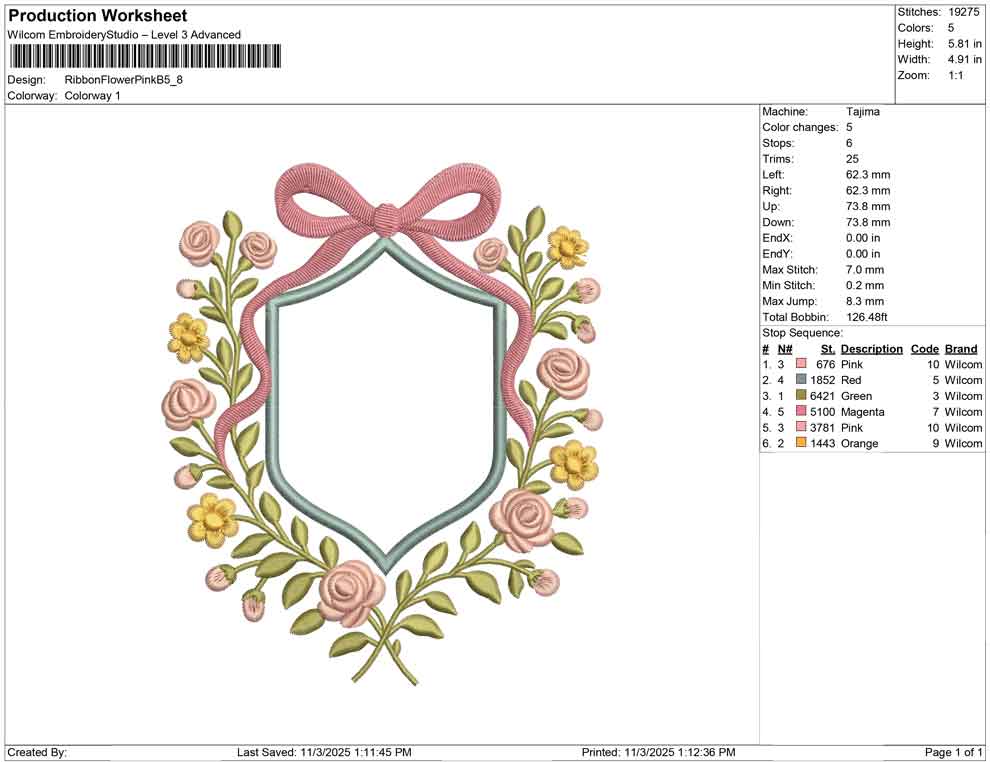 Ribbon Flower Pink B