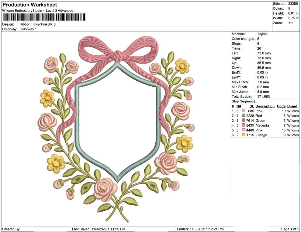 Ribbon Flower Pink B