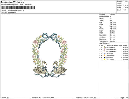 Ribbon Flower Swan