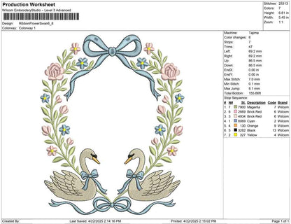 Ribbon Flower Swan