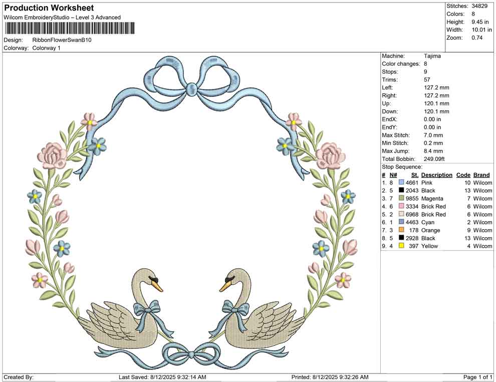 Ribbon Flower Swan B