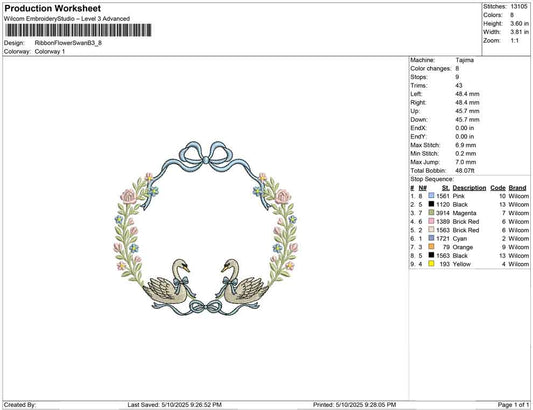 Ribbon Flower Swan B