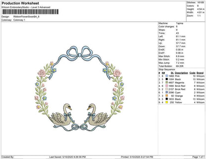 Ribbon Flower Swan B