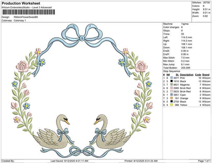 Ribbon Flower Swan B
