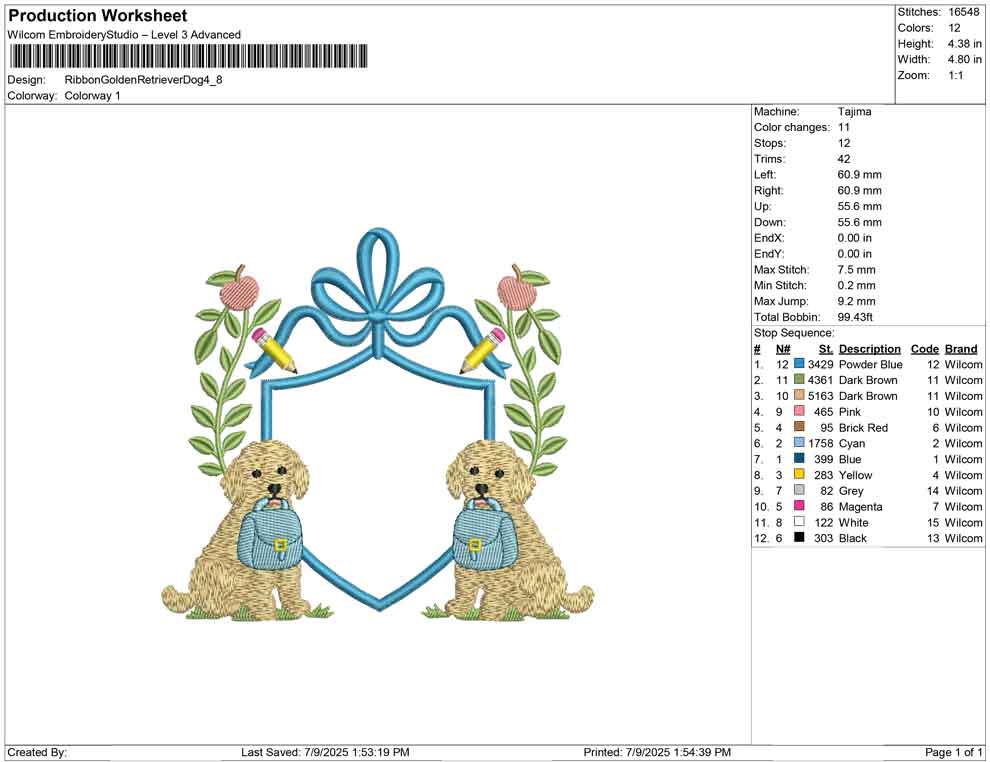 Ribbon Golden Retriever Dog