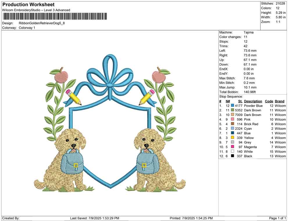 Ribbon Golden Retriever Dog