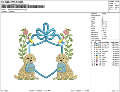 Ribbon Golden Retriever Dog