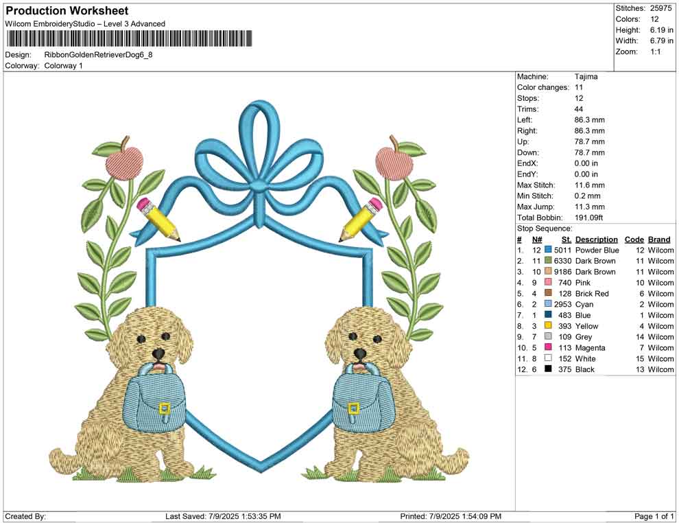 Ribbon Golden Retriever Dog