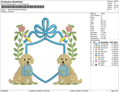 Ribbon Golden Retriever Dog
