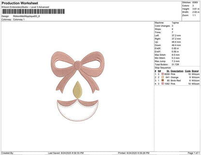 Ribbon Motif Applique B
