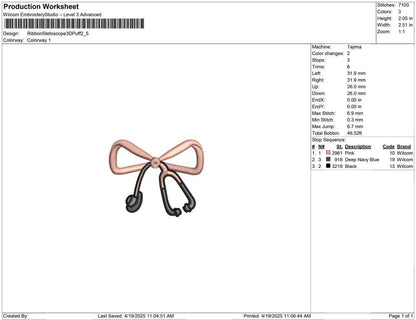 Ribbon Stetoscope 3D Puff