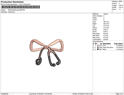 Ribbon Stetoscope 3D Puff