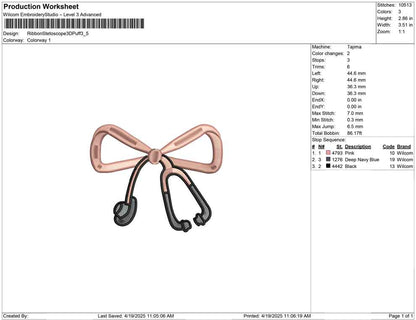 Ribbon Stetoscope 3D Puff