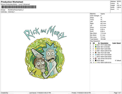 Rick and morty press head
