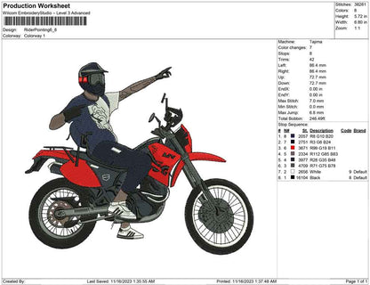 Rider pointing