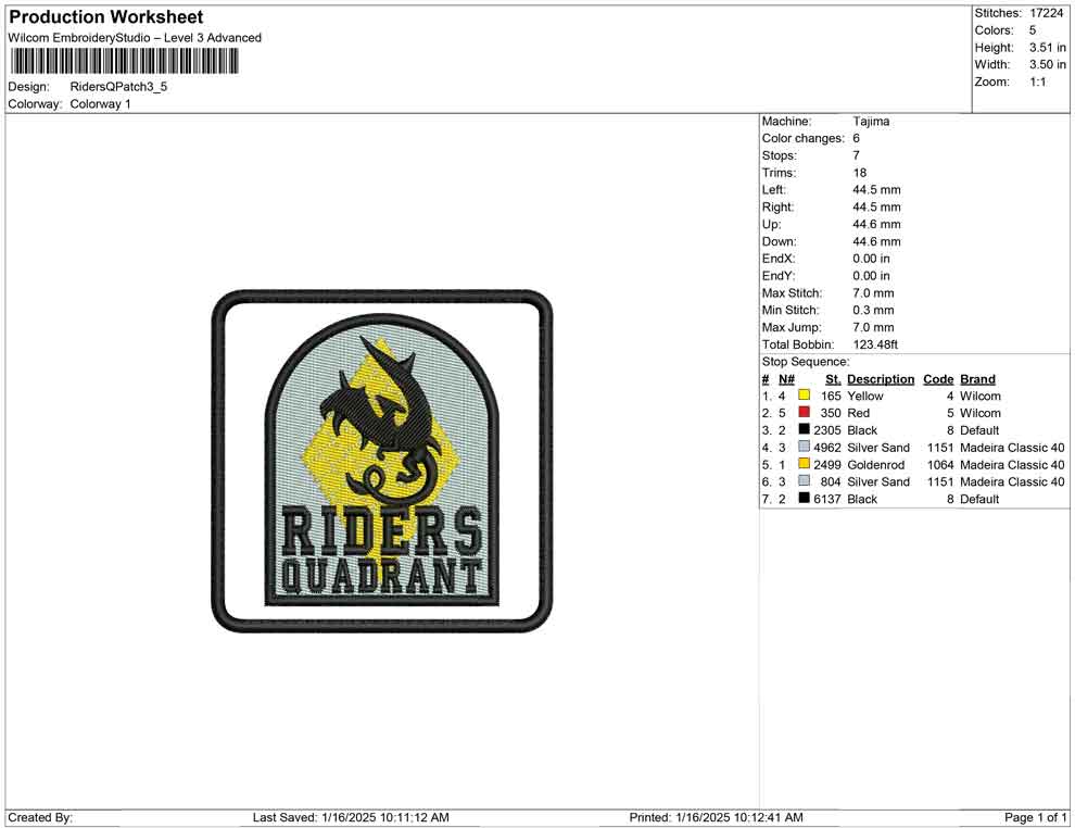 Riders Q Patch