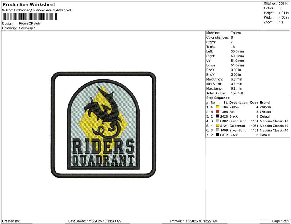 Riders Q Patch