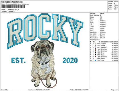 Rocky Pug Dog