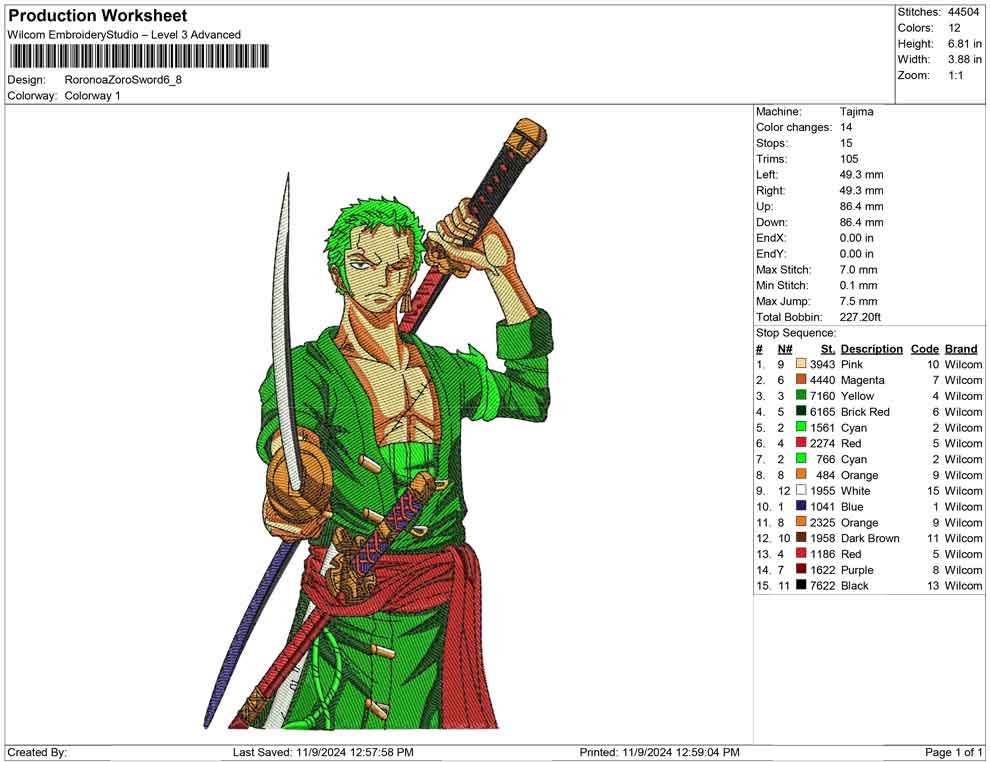 Roronoa Zoro Sword