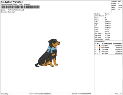 Rottweiler Ribbon Blue