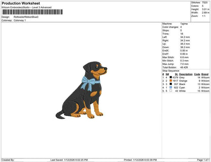 Rottweiler Ribbon Blue