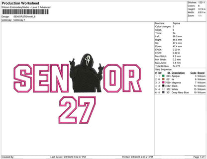 SENIOR 27 Ghost Applique