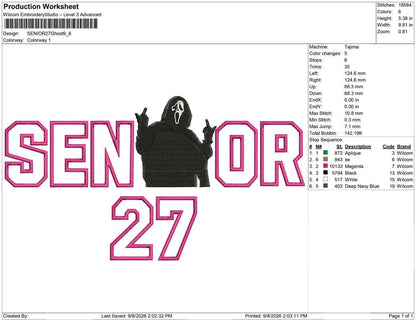 SENIOR 27 Ghost Applique