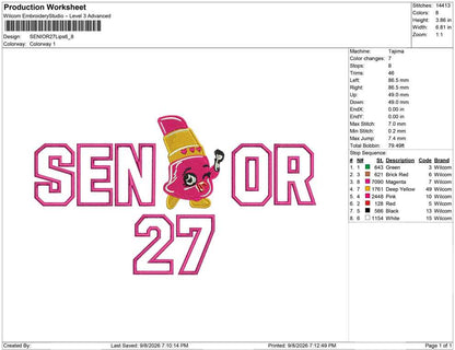 SENIOR 27 Lips Applique