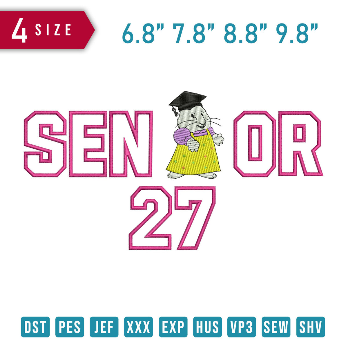 SENIOR 27 Ruby Applique