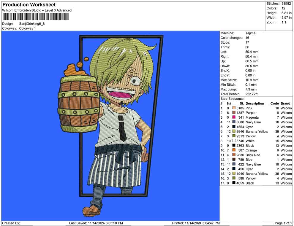 Sanji Drinking