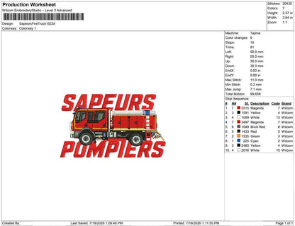 Sapeurs Fire Truck